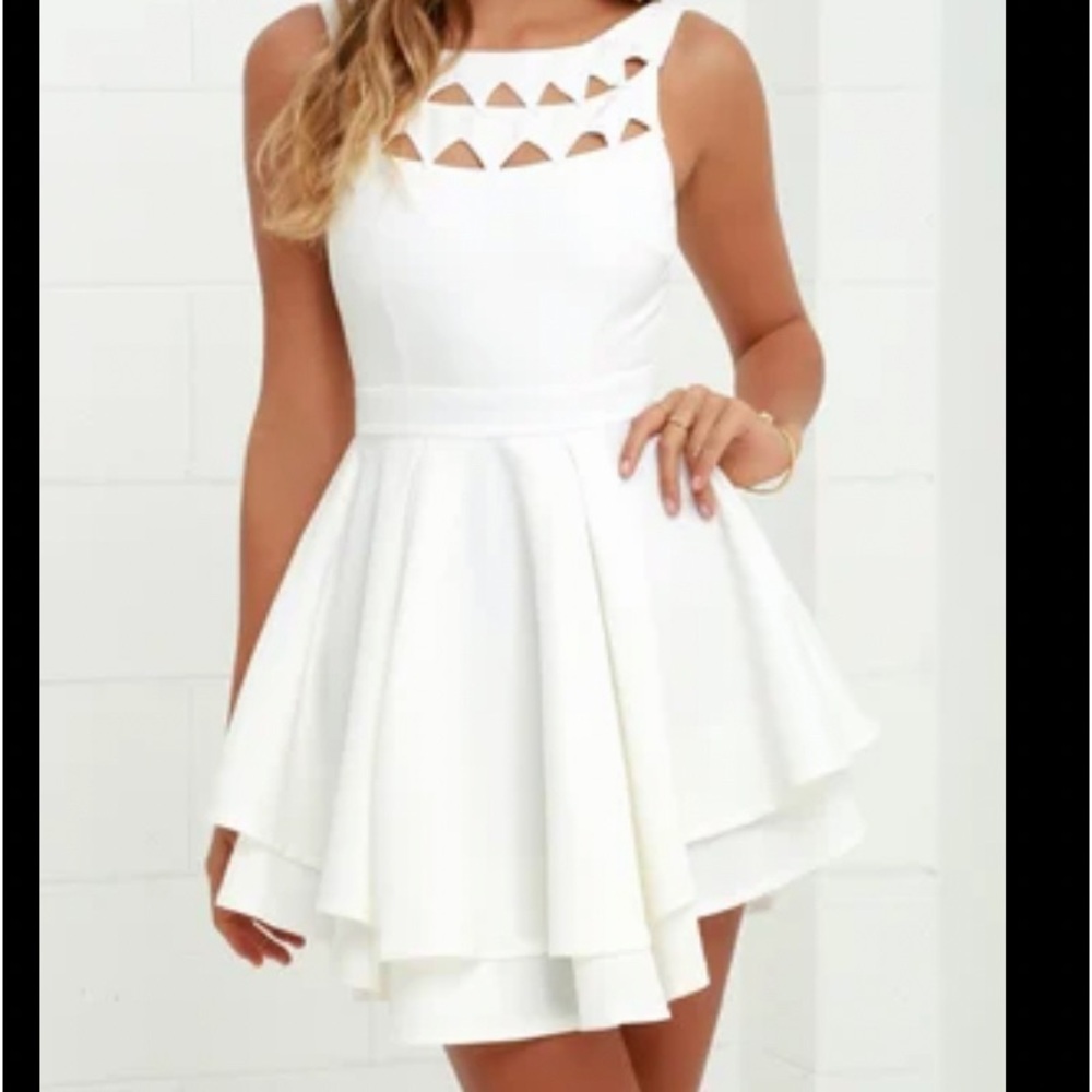L’Atiste Flirting with Danger Cutout Dress in White